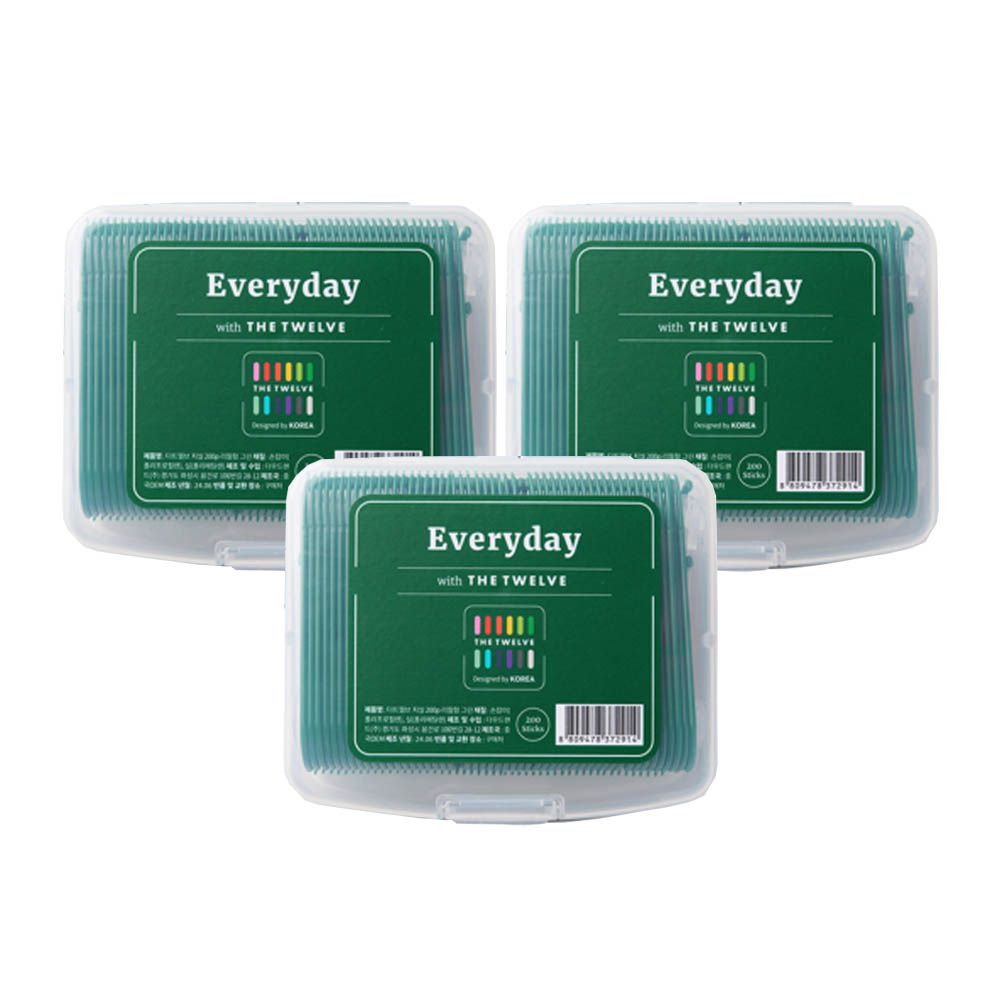 Everyday牙線棒補充盒-綠-3盒(600入)