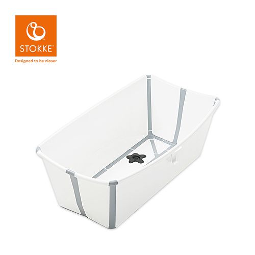 Stokke - 挪威 Flexi Bath 折疊式浴盆(感溫水塞)- 不含浴架-白色(灰色包邊)
