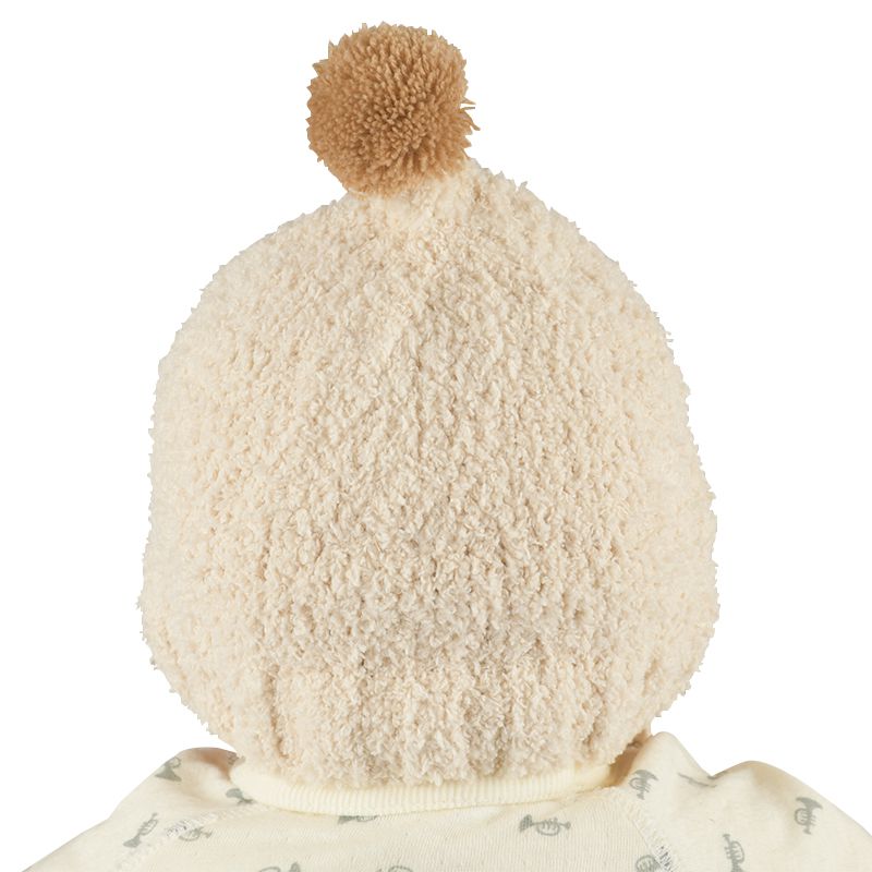 akachan honpo - 毛茸茸尖尖針織帽-象牙白色