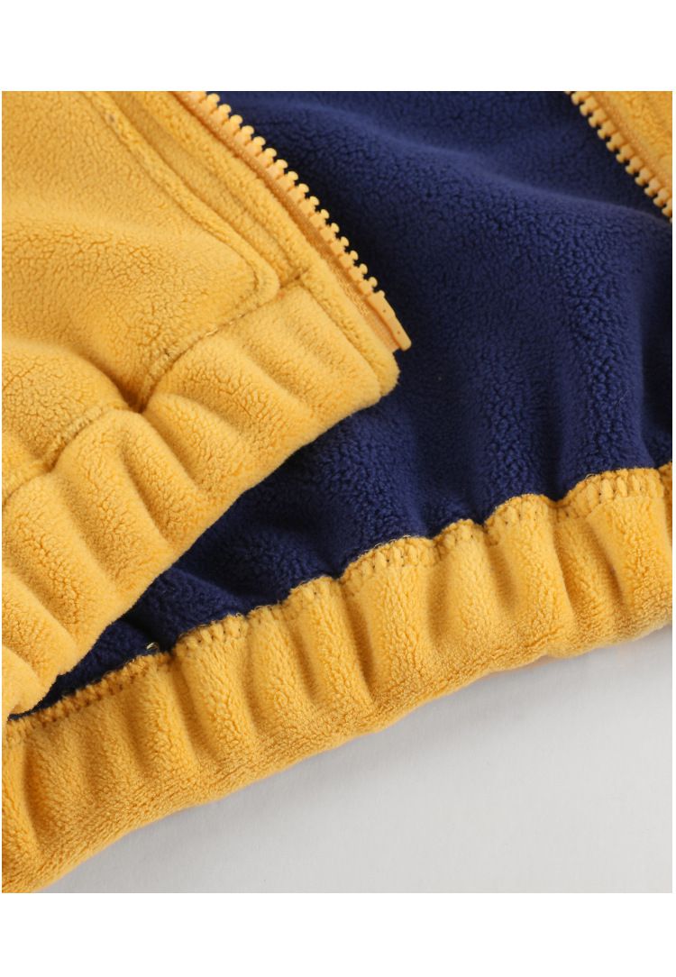 雙面搖粒絨造型外套-鯊魚-黃色