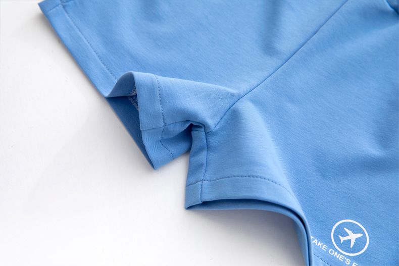 FANMOU - 奧爾棉腰鬆緊運動短褲-飛機-藍色