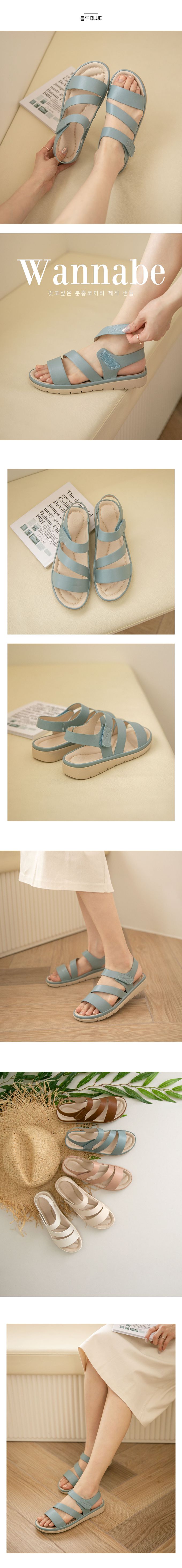 韓國 PINKELEPHANT - 專利設計軟底休閒涼鞋(2.5cm)-藍