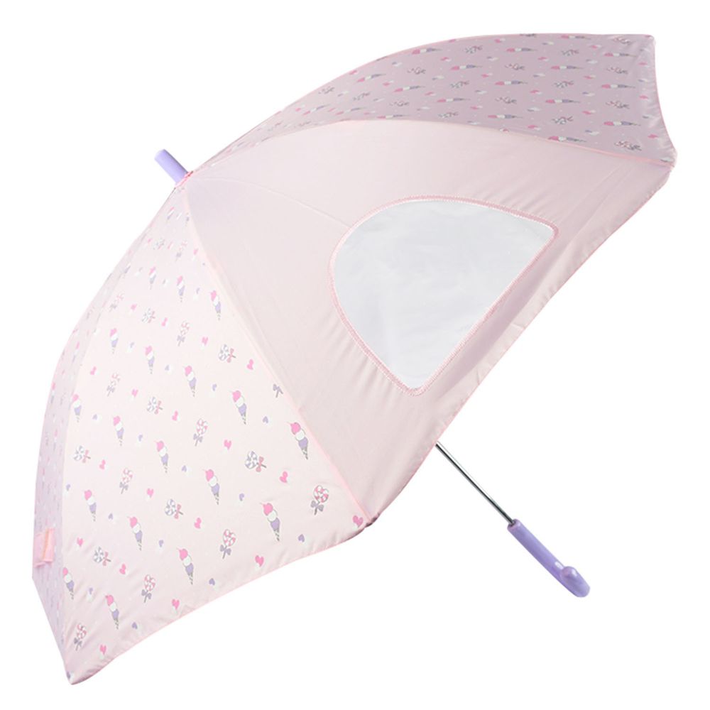 akachan honpo - 透明窗雨傘-冰淇淋-粉紅色