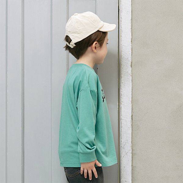 日本 b-ROOM - 定番標語百搭長袖上衣-象牙白