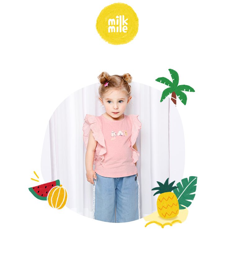 韓國 milk mile - 蕾絲滾邊寬版褲