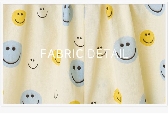 韓國 Bebezoo - 透氣純棉縮褲管防蚊褲-笑臉-奶油黃