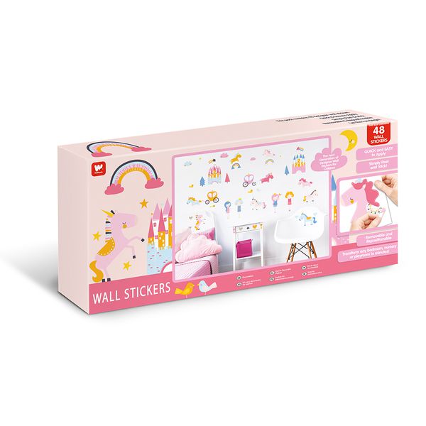 英國 Walltastic - 童趣壁貼-獨角獸-48張貼紙