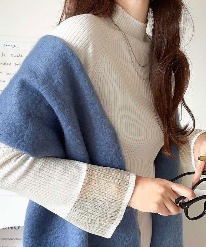 日本 Classical Elf - 絕美透膚羅紋喇叭袖上衣-摩卡