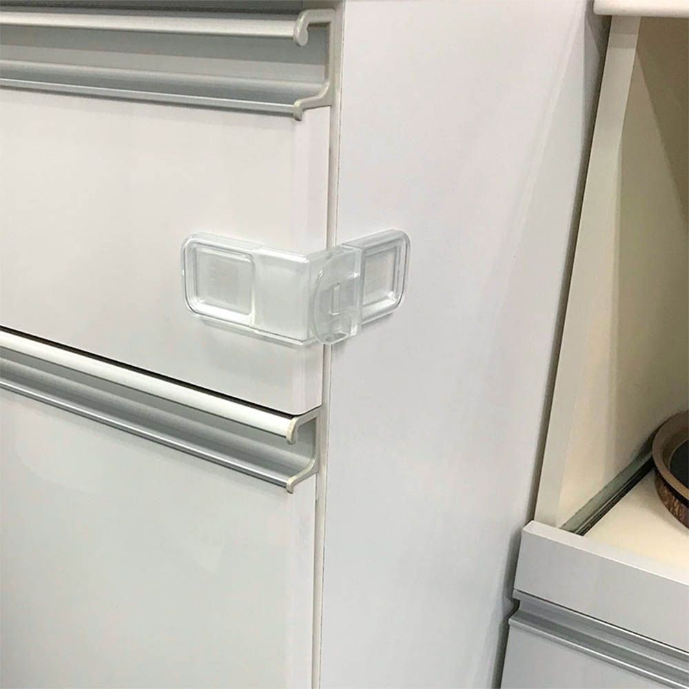 抽屜安全防護鎖扣2個組-透明-日本製