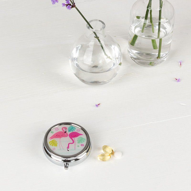 英國 Rex London - 三格藥盒(含鏡子)-火烈鳥