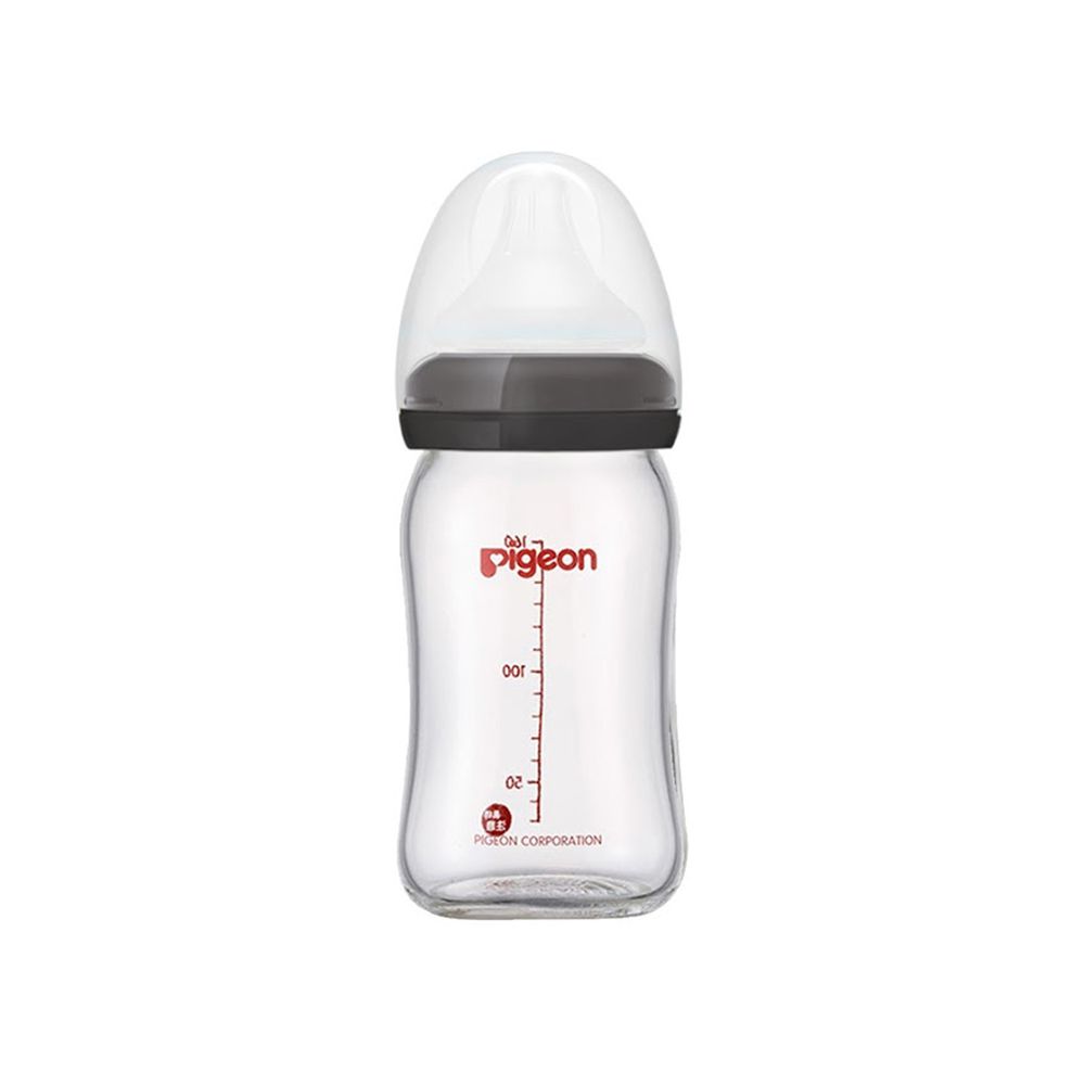 貝親 Pigeon - 母乳實感寬口玻璃奶瓶【曜石黑160ml】