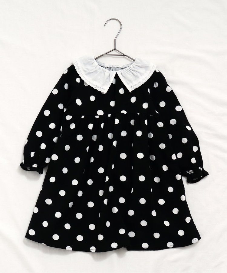 日本 apres les cours - 少女系滿版印花定番長袖洋裝-碎花-暖黃