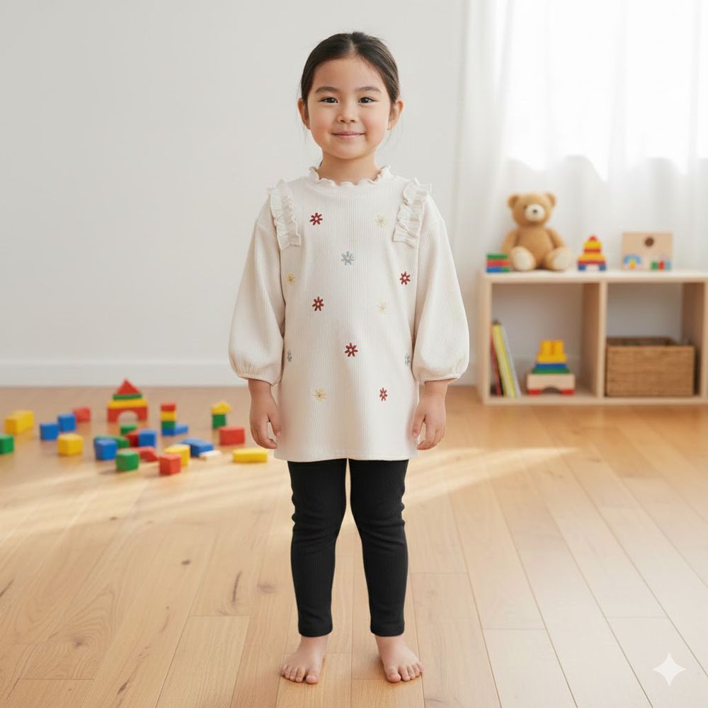 長袖洋裝-刺繡-象牙白色