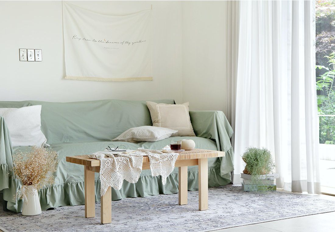 韓國 Prielle - 60支高密度棉防水防污沙發套-綠 (220X330)