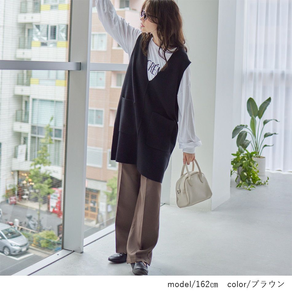 日本 Rejoule - 百搭修身打褶西裝褲-時尚黑