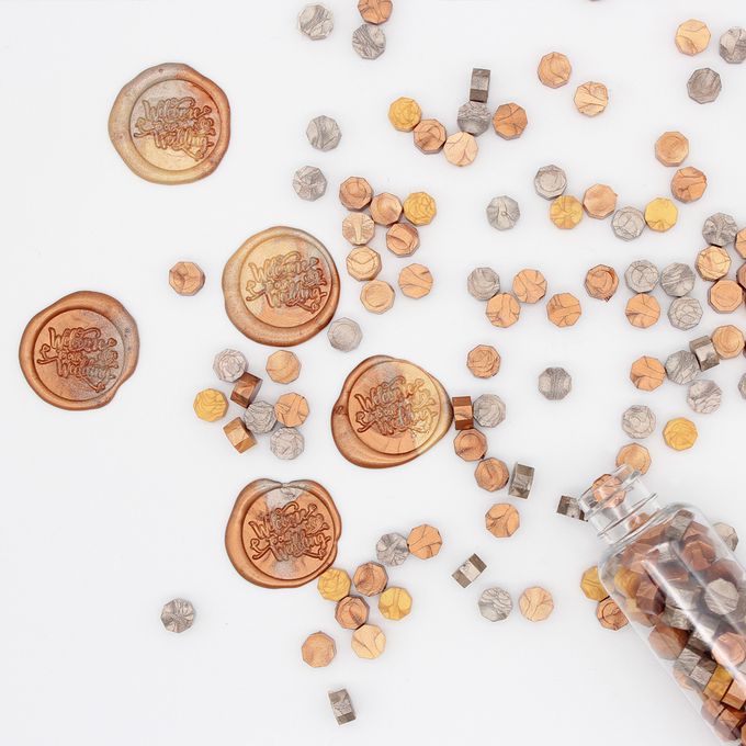 HAPPYMT - 火漆蠟粒大罐裝-陪你看落日餘暉-古銅金色系