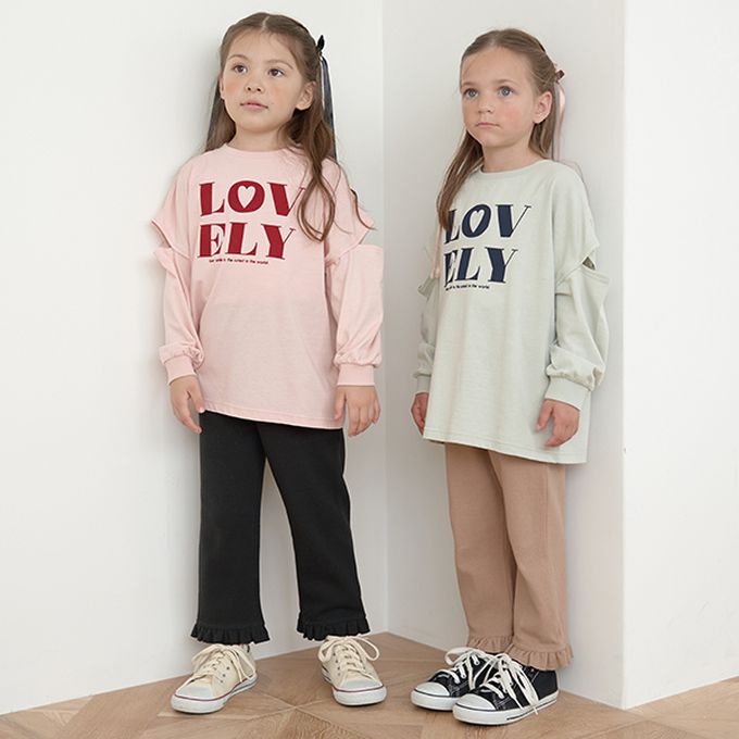 日本 Lycee mine - 休閒印花寬版開口長袖上衣-LOVLEY-薄荷綠