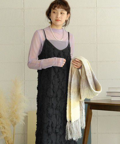 日本 Bou Jeloud - 破壞感抽鬚吊帶裙/洋裝-知性黑