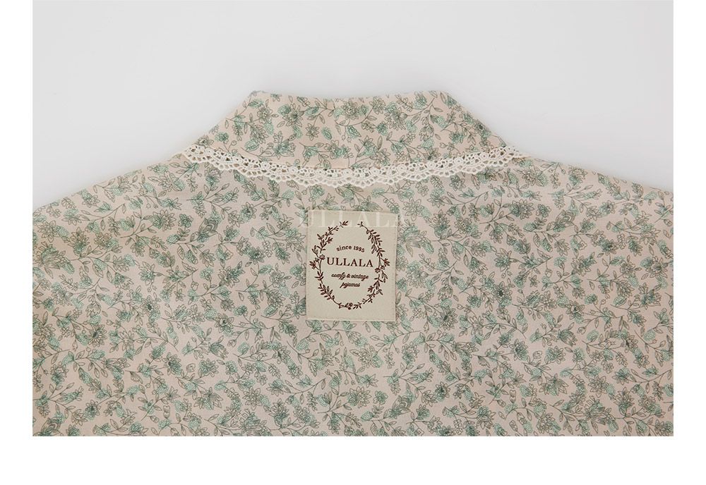 韓國 ULLALA - 滿版碎花短袖睡衣(兩件式) (FREE)