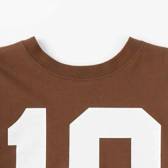 日本 b-ROOM - 正反兩穿 吸水速乾數字印花長袖上衣-灰