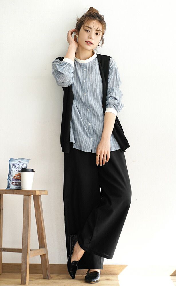 日本 zootie - 自然感棉麻透氣修身寬褲-軍綠