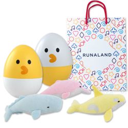 RUNALAND - 歡樂洗澡玩具組-洗澡好朋友*3+搖鈴不倒翁*2