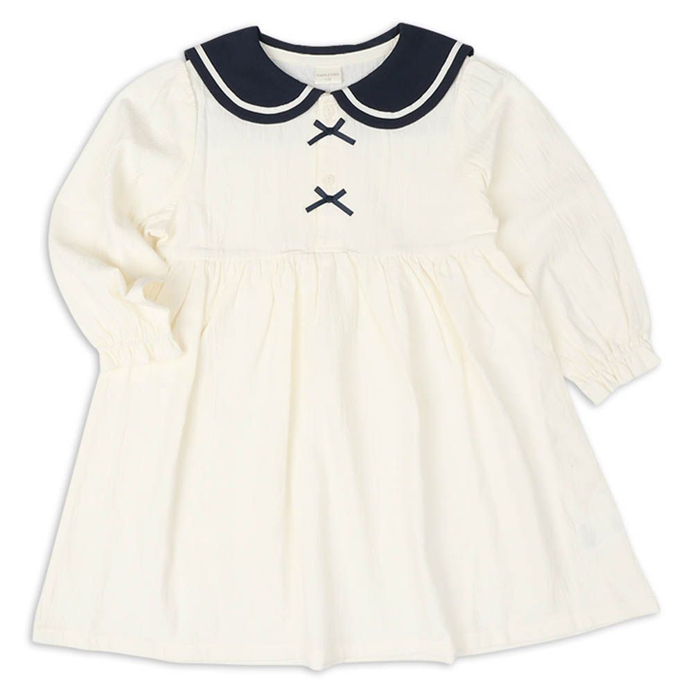 水手風洋裝-象牙白色