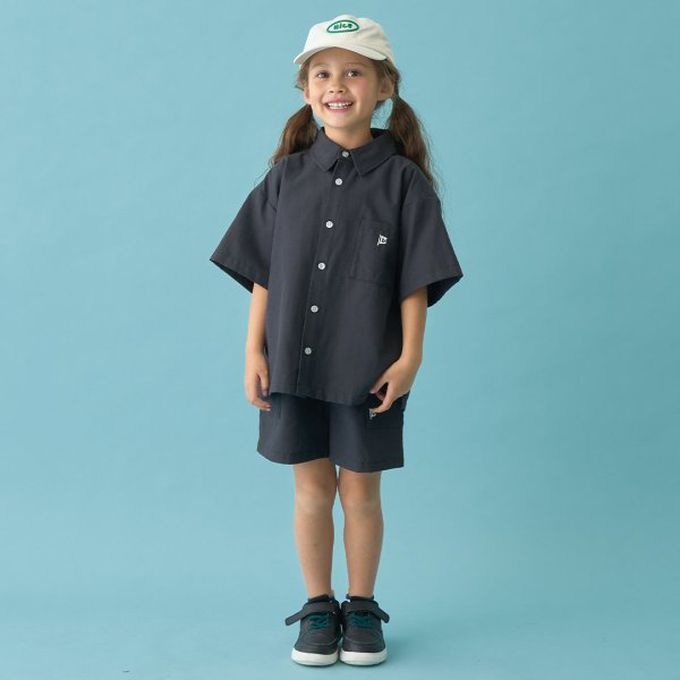 日本 b-ROOM - 時尚搭配口袋短褲(4分丈)-黑