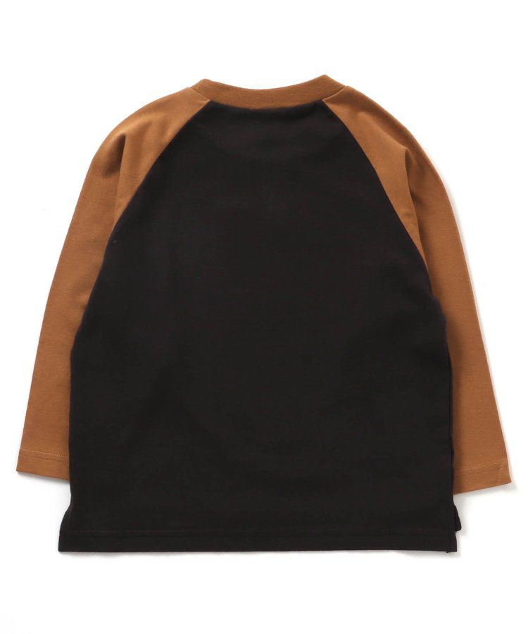 日本 BREEZE - 復古老爺車美式印花長袖上衣-可可x炭黑