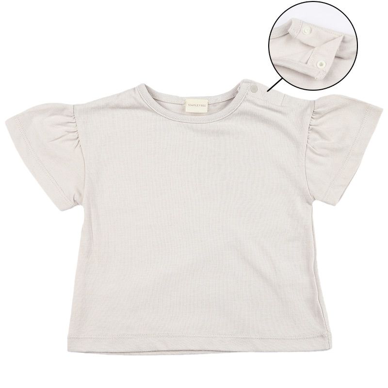 akachan honpo - 短袖上衣+洋裝-有肩釦-黃色