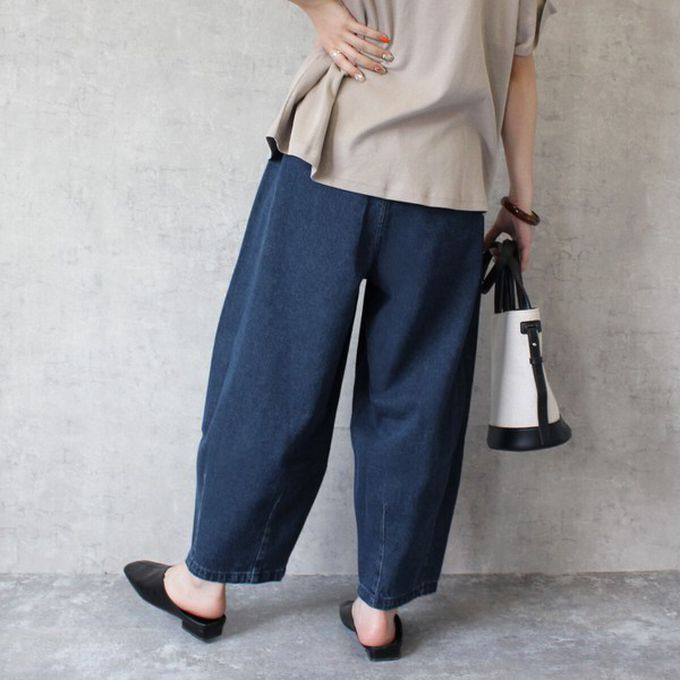 日本女裝代購 - [熱銷款] 超藏肉休閒錐形美腿褲-丹寧-淺藍