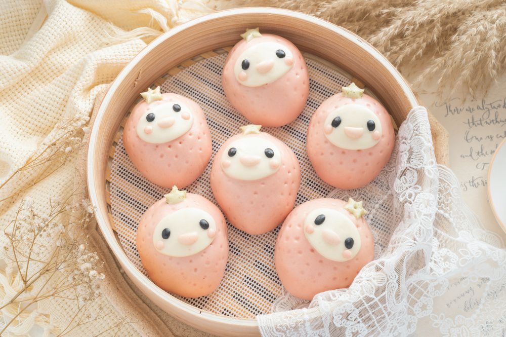 老甜媽手工饅頭 - 限量組-草莓起司包6入+德國香腸起司包6入+馬卡龍一口小饅頭-400g