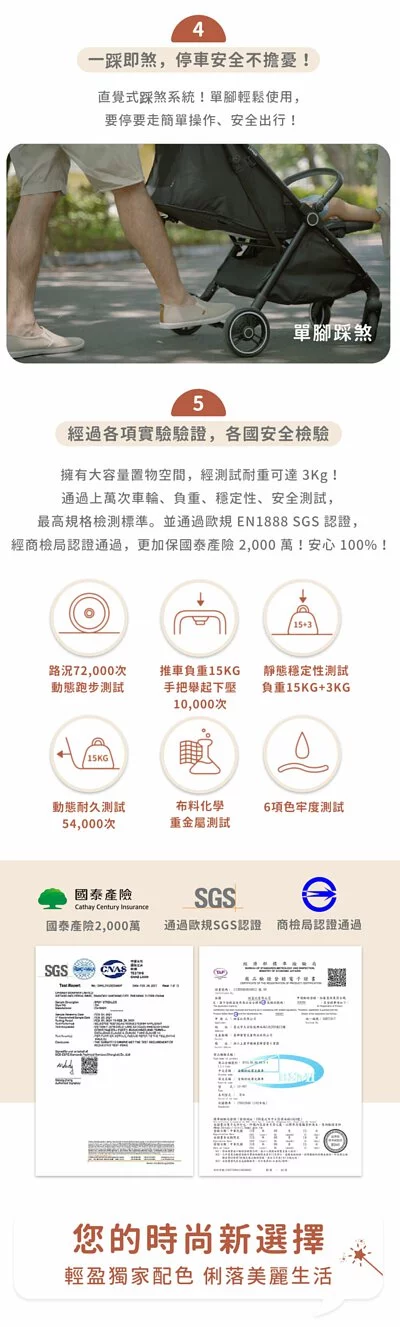 LOVON - MAGIC PLUS+ 自動秒收嬰兒推車-清爽綠