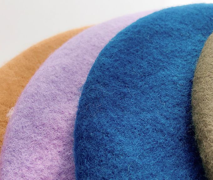 韓國 Soo&Soo - 法式風羊毛貝雷帽-藍 (直徑28cm，高7cm, 頭圍56cm)