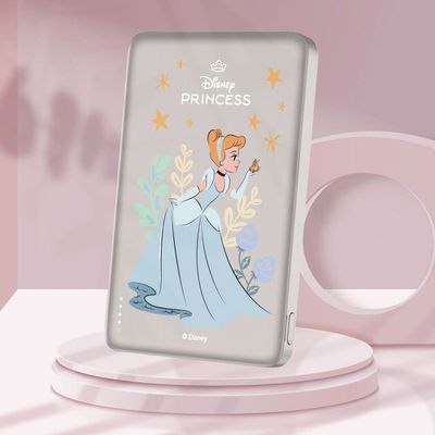Disney 迪士尼 - ✂附wh貼紙 迪士尼 20W PD超薄磁吸無線快充行動電源 5000mAh-灰姑娘