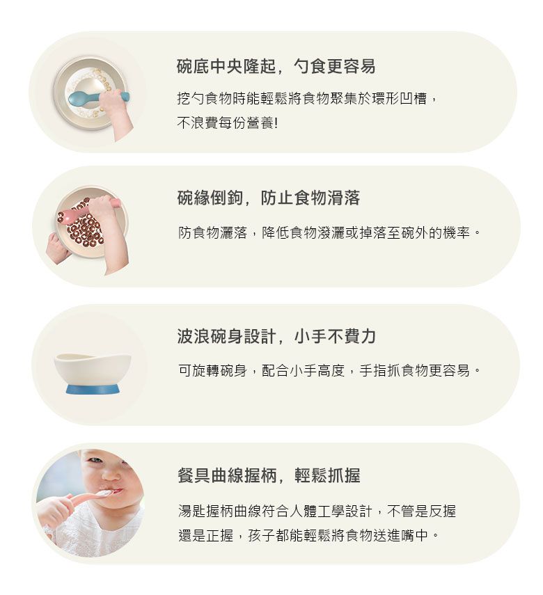 FLYTTA - FADI 轉轉碗－幼兒吸盤學習碗-海洋蘇打藍-(碗*1, 吸盤*1, 碗蓋*1, 湯匙*1, 贈無痕碗墊*1)+餐碗提袋*1