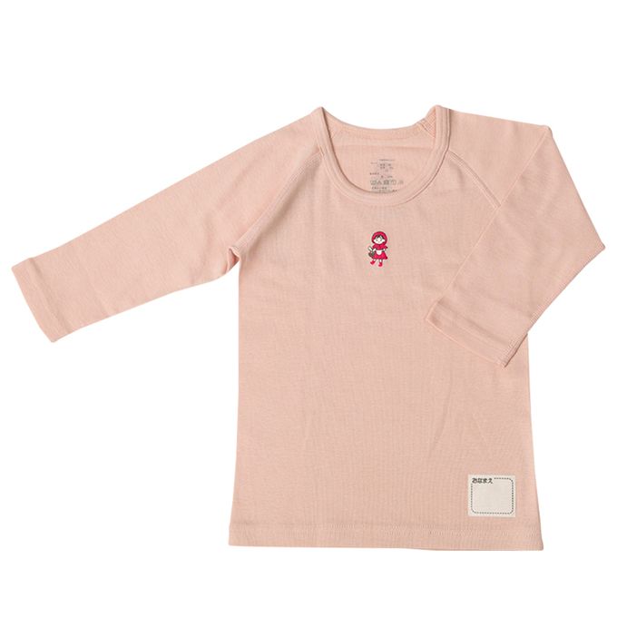 akachan honpo - ah長袖圓領上衣2件組-穿衣練習-粉紅色