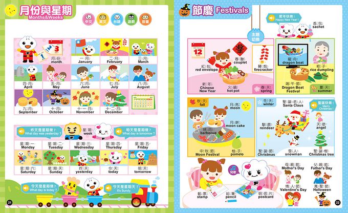 小手點讀互動認知圖鑑*新版*-FOOD超人(中英台發音)