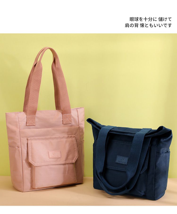 防潑水百搭單肩手提包-深藍色 (32x12x27cm)