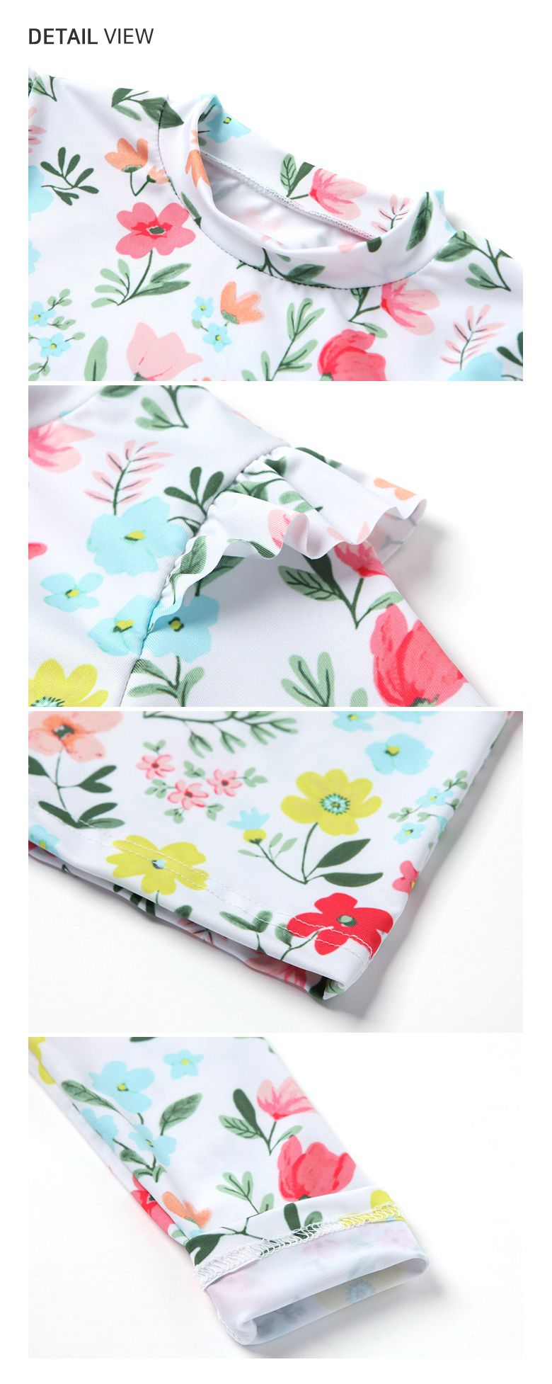 韓國 OZKIZ - 抗UV防曬兒童泳裝上衣-繁花花園