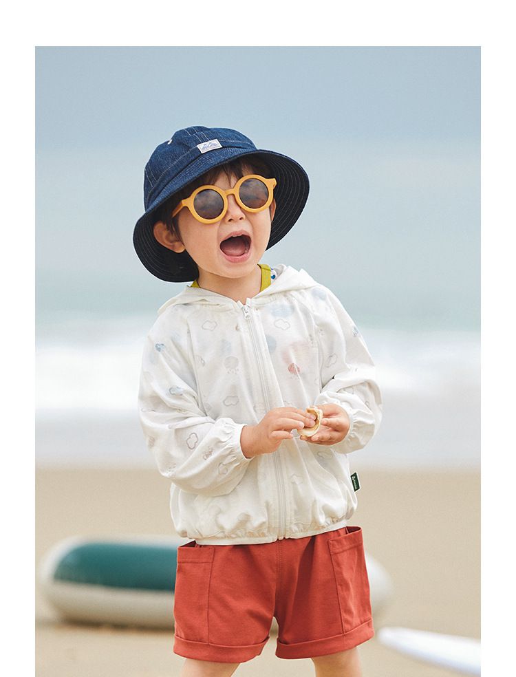 輕薄防風連帽外套-雲朵-粉色