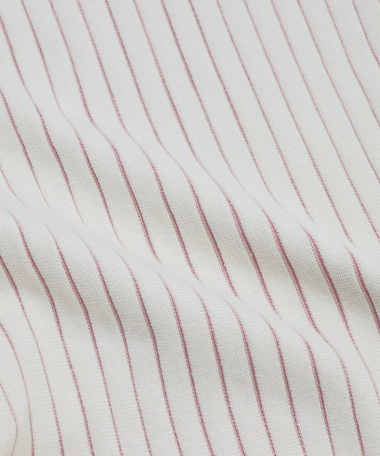 日本 BLUE EAST - 彈性寬羅紋薄針織短袖上衣-淺粉x白