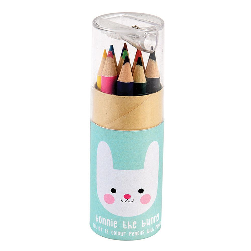 英國 Rex London - 色鉛筆/畫筆12色+削鉛筆機二合一組-邦妮兔