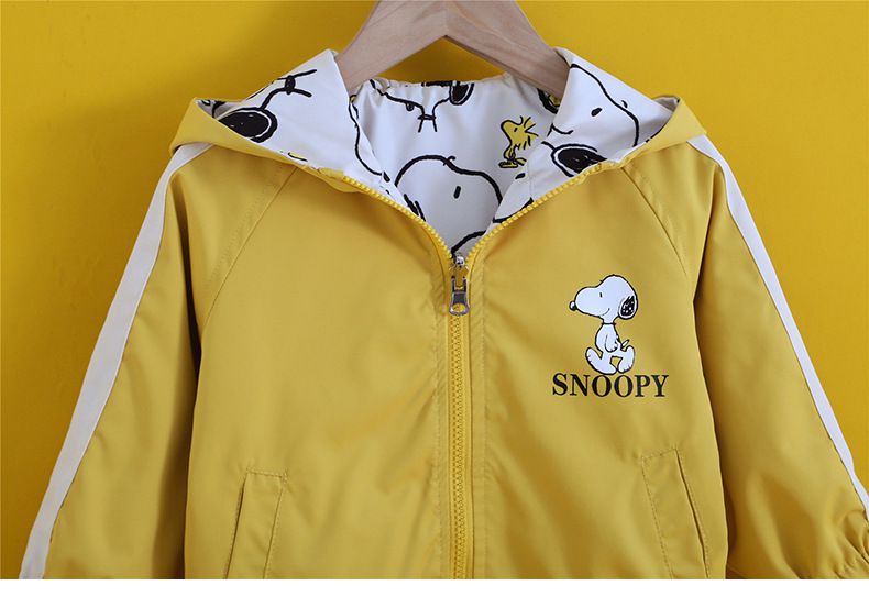 卡通人物史努比雙面穿外套-滿滿SNOOPY-黃色