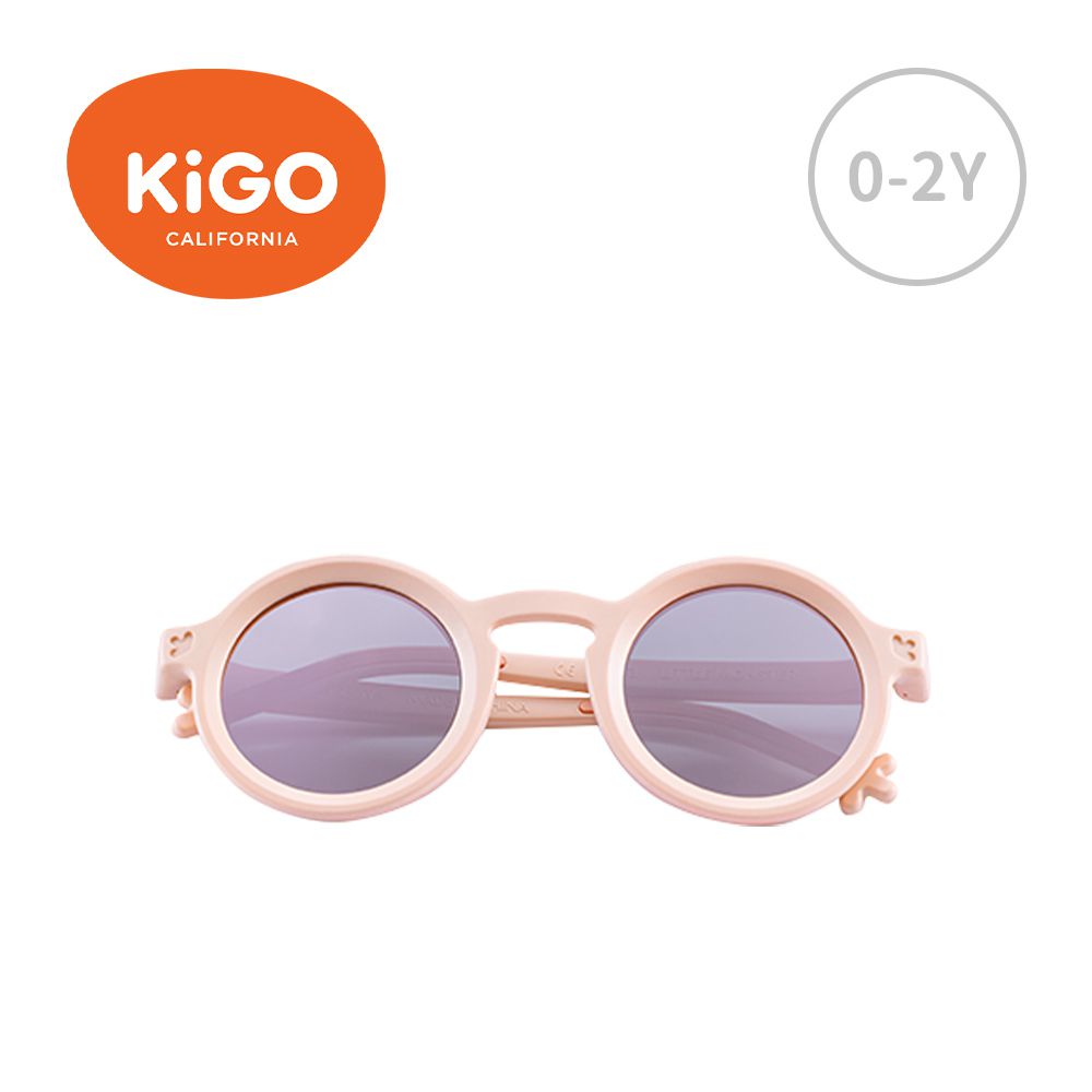 Little Monster+ 抗UV高彈力偏光兒童太陽眼鏡-甜心粉-0-2Y
