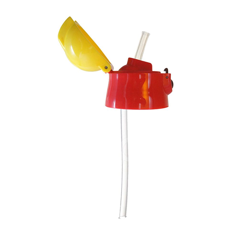 日本 SKATER - 不鏽鋼保溫吸管瓶(360ml)上蓋組(含吸管)-紅黃