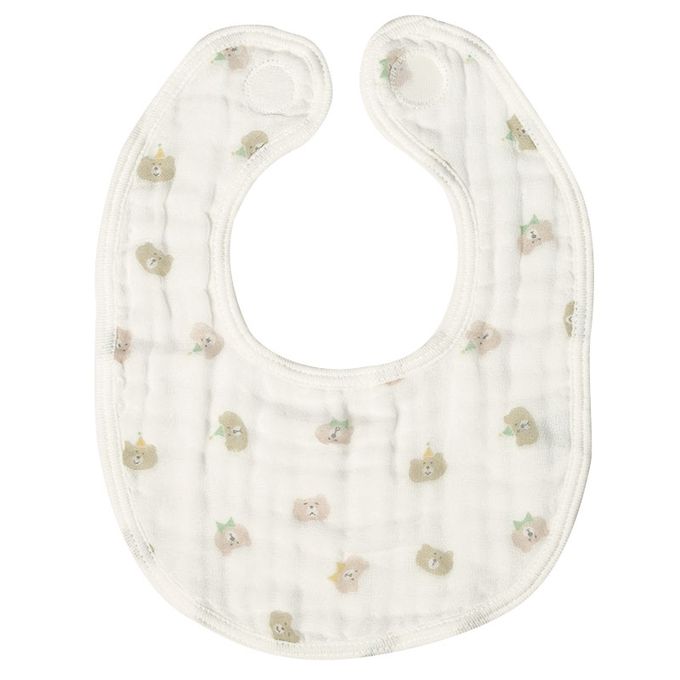 akachan honpo - 6層棉紗圍兜3件組-米白色 (70~95cm)