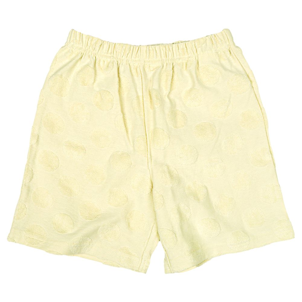 毛巾布緹花短褲-奶油色