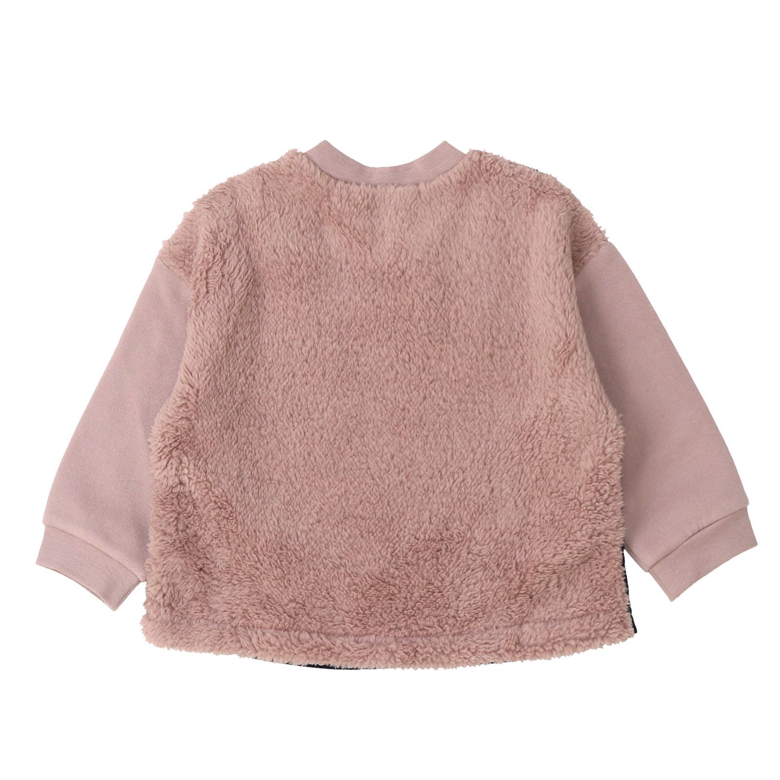 日本 ZOOLAND - 藍色小精靈聯名 保暖長袖上衣-牛仔吊帶塗鴉-奶油杏