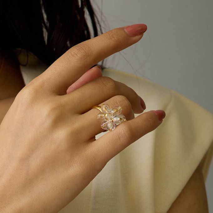 日本 Melody Accessory - 日本製 爛漫女孩動感串珠18K金戒指